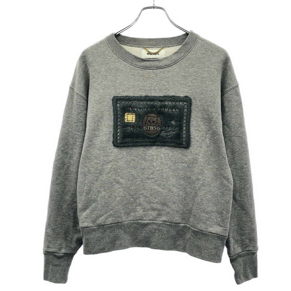 MUVEIL ミュベール スウェットトレーナー MA92UTS011 薄墨色 36 【中古】 IT0EVAU5TCG2 トップス-スウェット・トレーナー