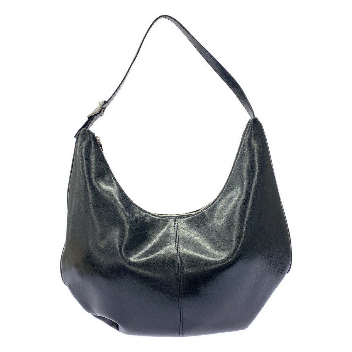 LUMEN ルメン MOSSY HOBO BAG なめし革御徒面子  黒いこと  【中古】 ITNUQGG6KS1E