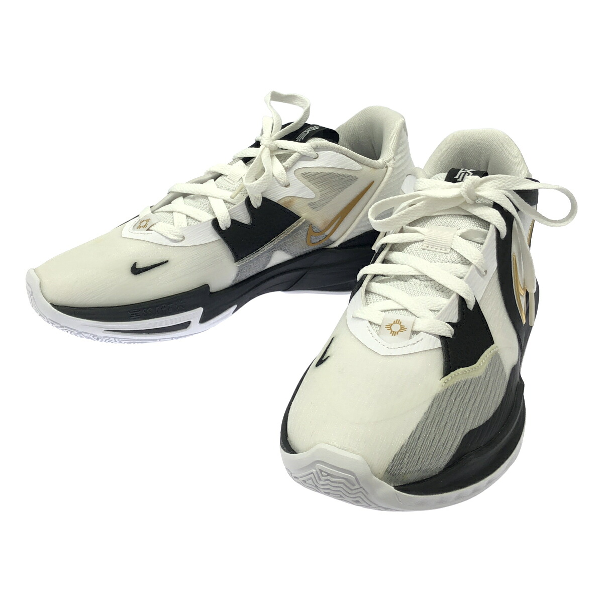 NIKE ナイキ Kyrie 5 Low White Metallic Gold スニーカー DJ6012-101 黒いこと 白いこと 27糎 【中古】 ITHBTR2HAGBL