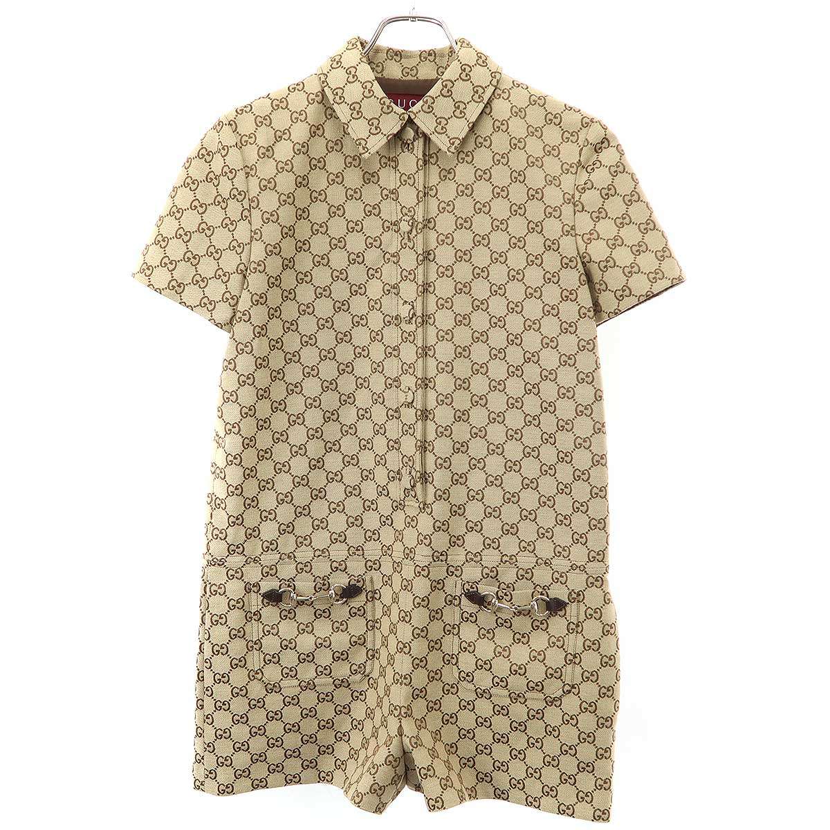 GUCCI グッチ 導管ビット GG帆布 飛び降りる背広 オールインワン 781457 Z8BRZ ベージュ 38 【中古】 ITZPLPDR6VPC