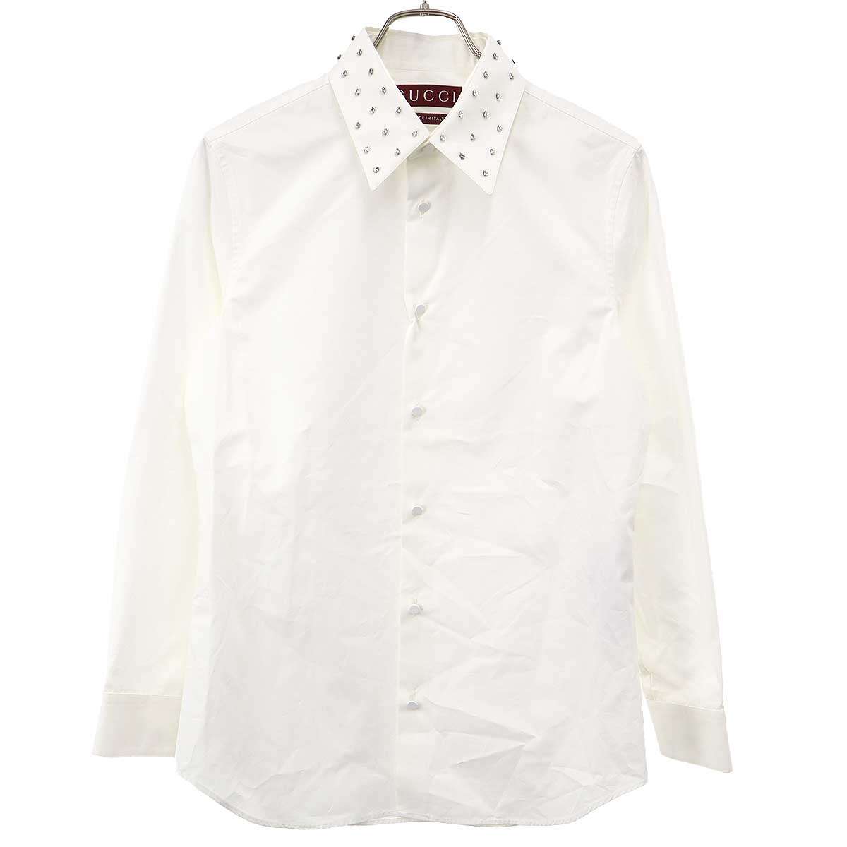 GUCCI グッチ 24AW スタッズカラーブロードシャツ 804113 ZARXL ホワイト 38 【中古】 ITTNECMN5BEW｜MODESCAPE 店