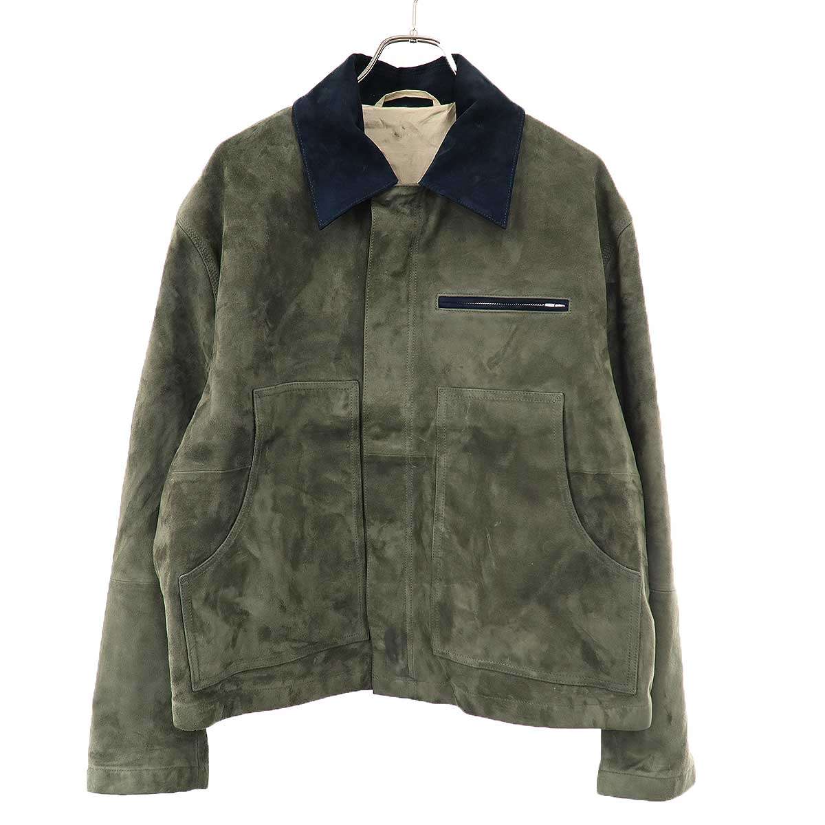 YOKE ヨーク 26SS Goat Suede Work Jacket ゴートスエードワークジャケット YK26SS01163B カーキ 3 【中古】 IT1OU0F5YCB4 メンズファッション-コート・ジャケット