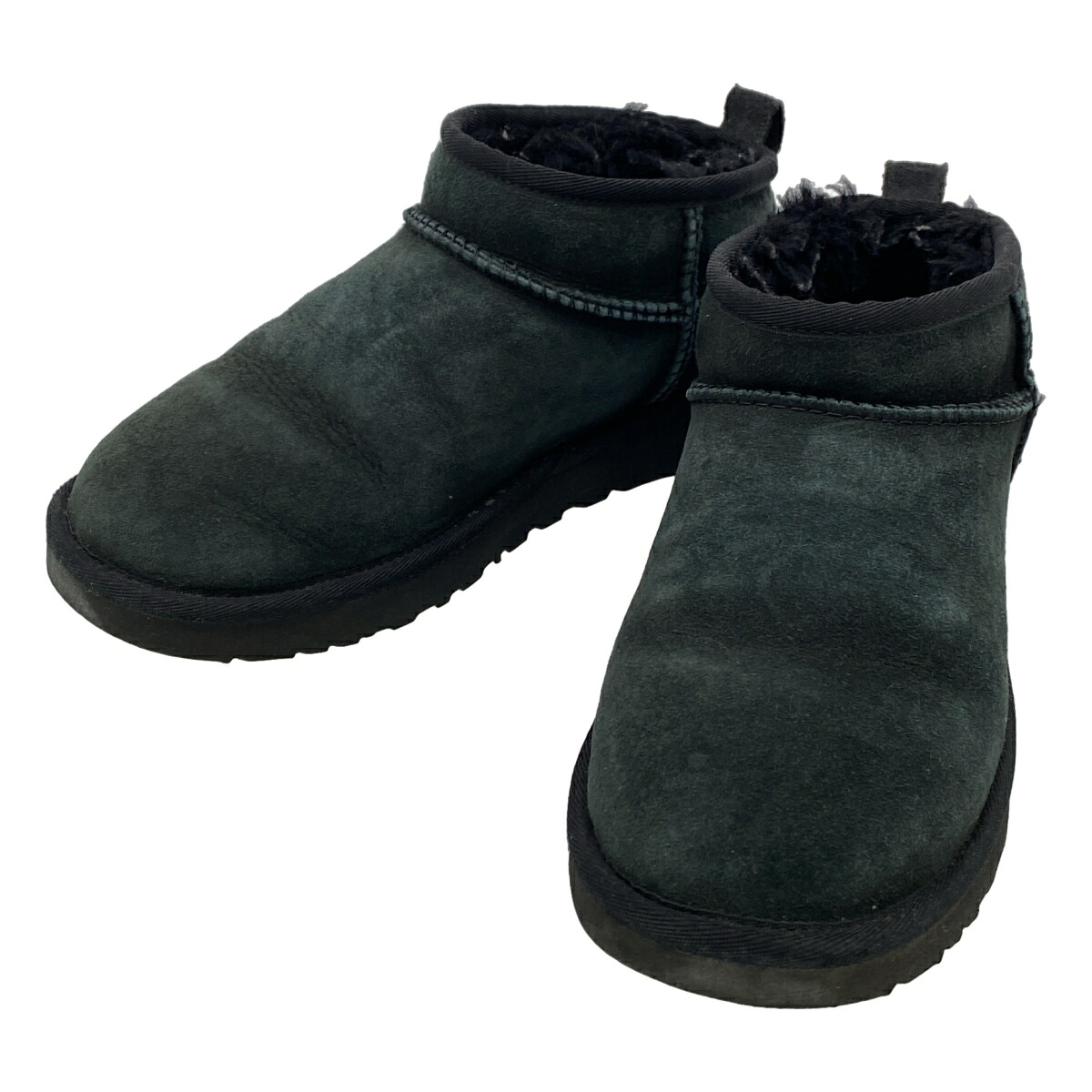 UGG アグ Classic Ultra mini Boots ムートンショートブーツ  黒いこと 24珊 【中古】 IT7T0PSRD121
