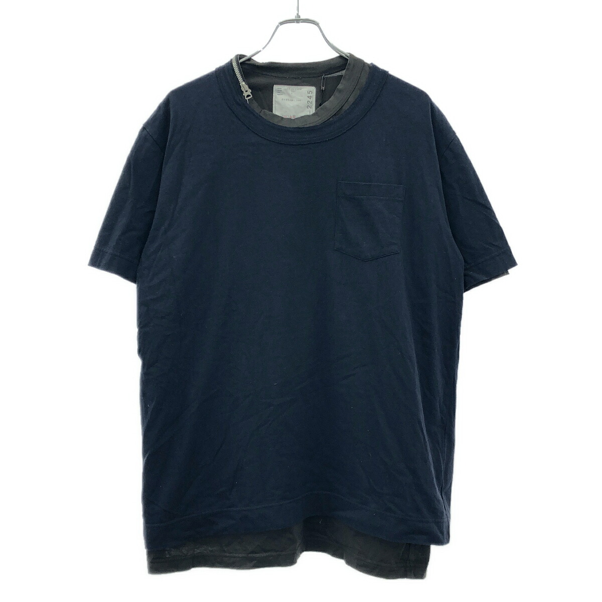 sacai サカイ 20SS レイヤードジップネックティーシャツ 20-02245M 米国海軍 カーキ 4 【中古】 ITEGVFP13RR0