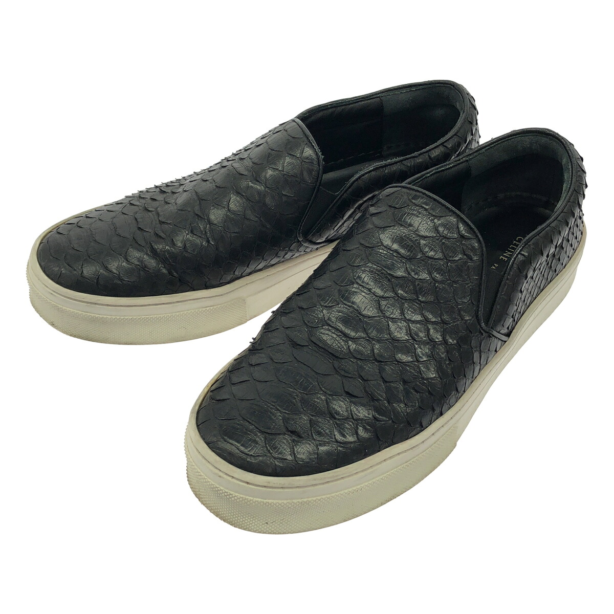 CELINE by Phoebe Philo セリーヌ フィービーファイロ パイソンレザースリッポンスケータースニーカー  黒いこと 37.5 【中古】 ITKWTS5YR7LW