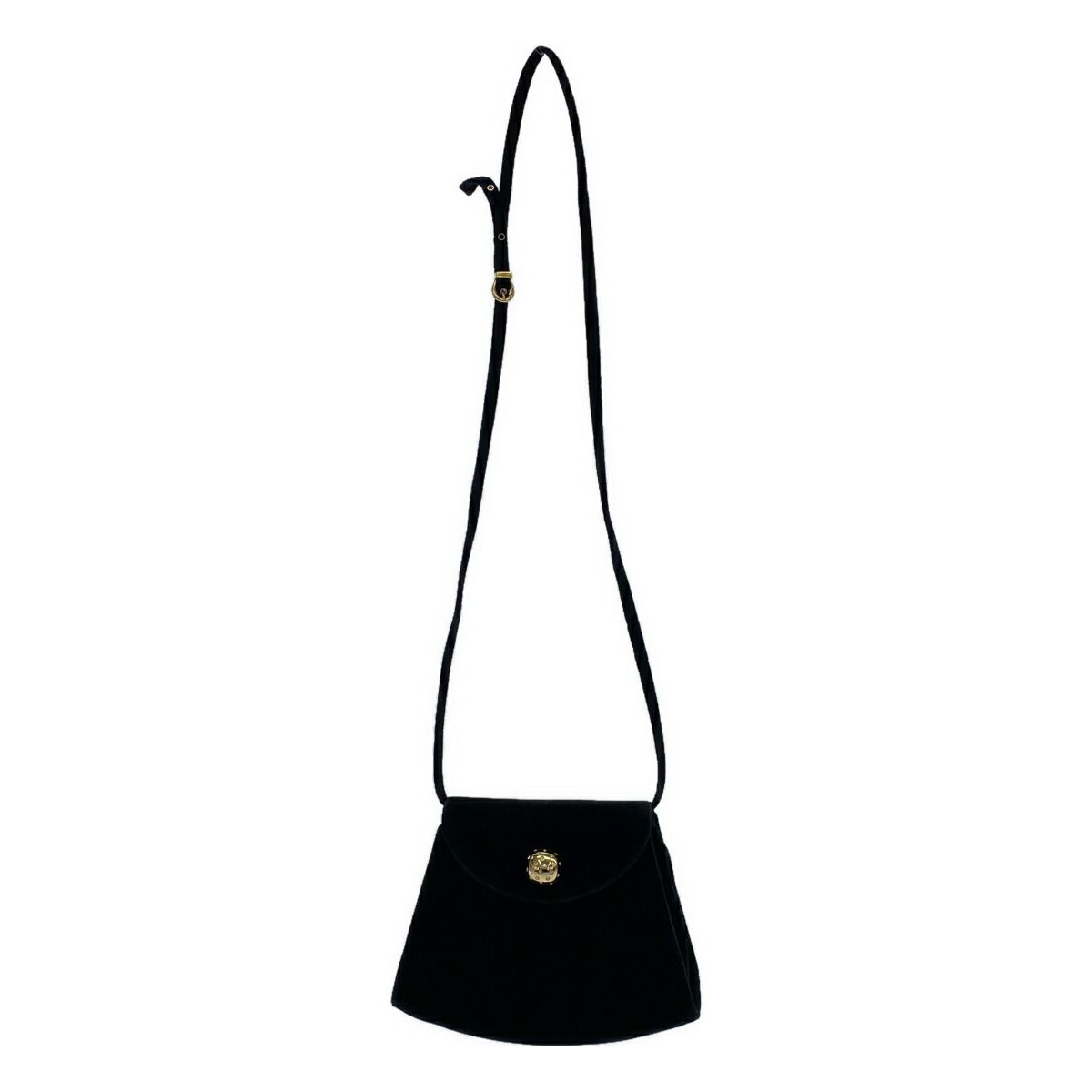 Salvatore Ferragamo サルバトーレ フェラガモ ベルベットショルダーバッグ ブラック 【中古】 IT3GMF7010ET｜MODESCAPE 店