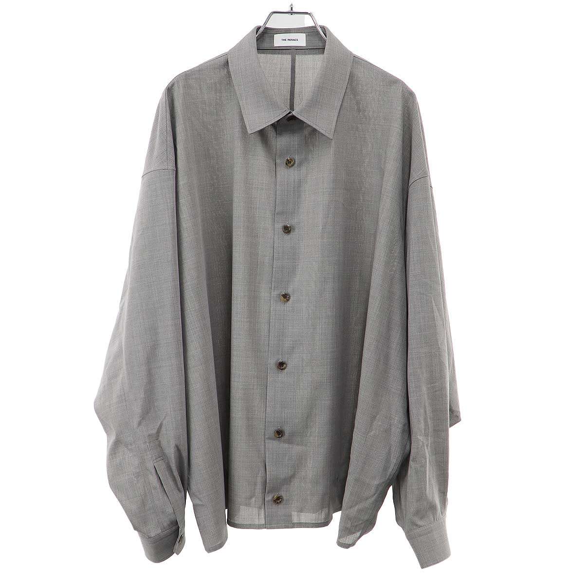 THE RERACS ザ 紫はしどいクス 26SS BALLOON CARDIGAN SHIRT バルーンカーディガンシャツ 26SS-REBL-488 薄墨色 46 【中古】 ITABQ34VMVZW