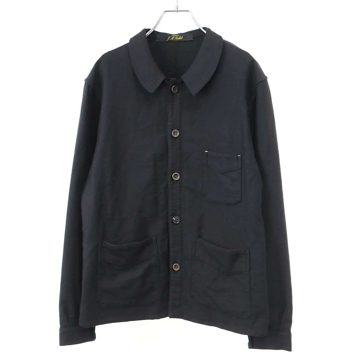 ARCHIVIO J.M. Ribot アルキビオ J.M. リボット フレンチワークジャケット ブラック 46 【中古】 IT3P0OOS7G4W|MODESCAPE 店