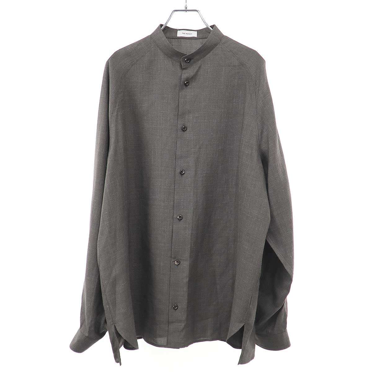 THE RERACS 26SS BAND COLLAR RAGLAN CARDIGAN BLOUSE バンドカラーシャツ 26SS-REBL-490 薄墨色 48 【中古】 IT8TL92FIXRE