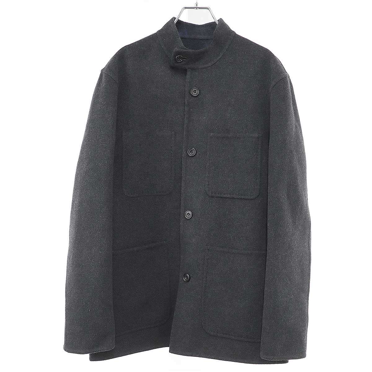 Berluti ベルルッティ スクリットカリグラフィ ウールカシミヤスタンドカラージャケット R27OFU48WEAK グレー 44 【中古】 IT06C0E4QLZU|MODESCAPE 店