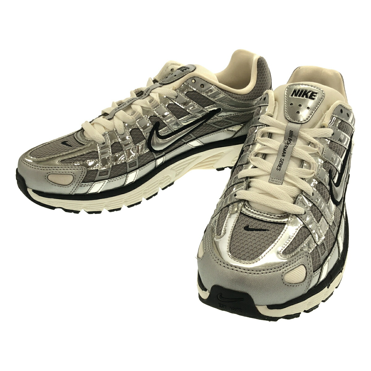NIKE ナイキ P-6000 Metallic Silver スニーカー CN0149-001 しろがね色 27珊 【中古】 IT3PZOUUI66G