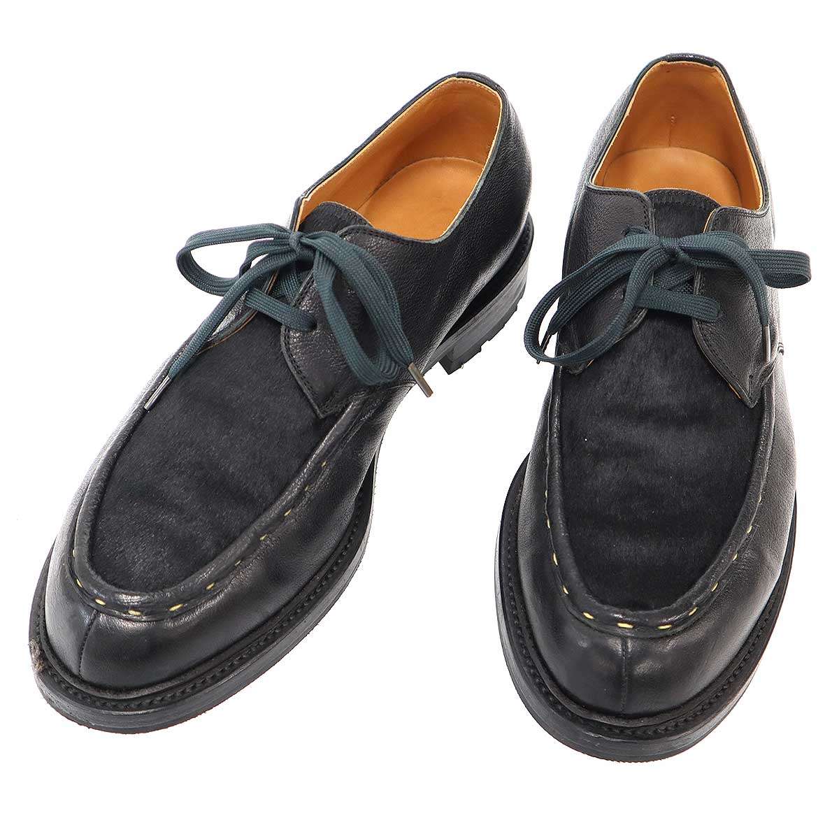 forme フォルメ BALENA バレーナ ヘアカーフ レザーチロリアンシューズ  黒いこと 6 1/2 【中古】 IT41OU8LOH0W