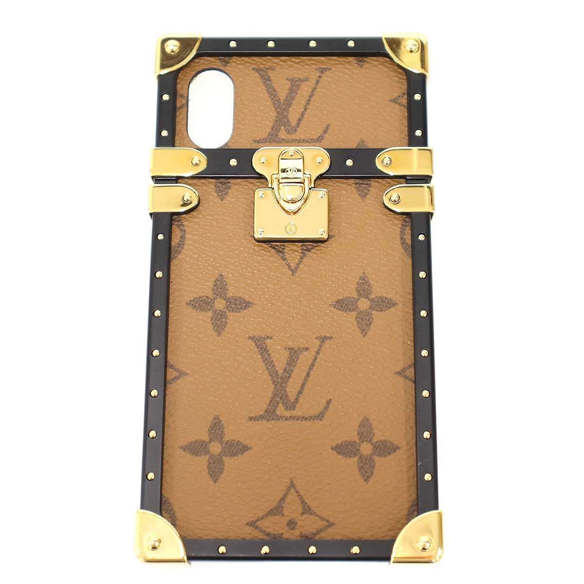 LOUIS VUITTON ルイヴィトン モノグラムアイトランク iPhone 容れものX XS 容れもの M62618 赤銅色 黒いこと  【中古】 ITF2GIX558R2