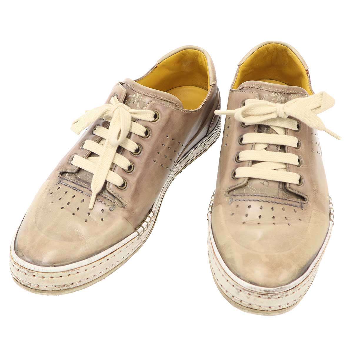 Berluti ベルルッティ プレイタイム パティーヌ ローカットレザースニーカー  ベージュ 8 1/2 【中古】 ITMF5CPPPL06