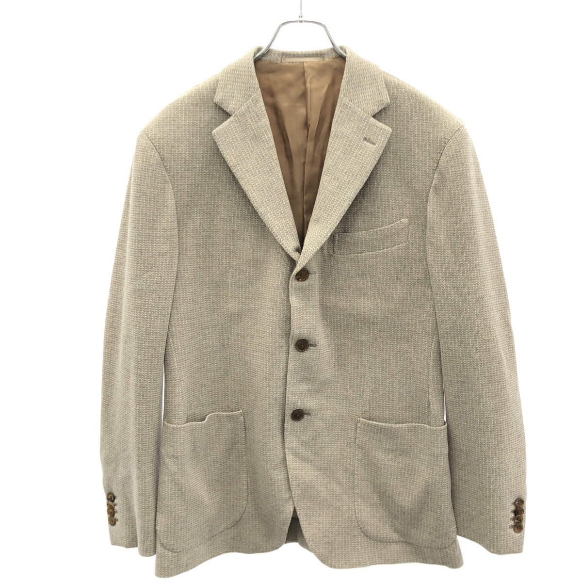 EDIFICE エディフィス Ermenegildo Zegna ウールカシミヤテーラードジャケット 25-010-320-9918 ベージュ 48 【中古】 ITM24J66AAFE コート・ジャケット-メンズファッション
