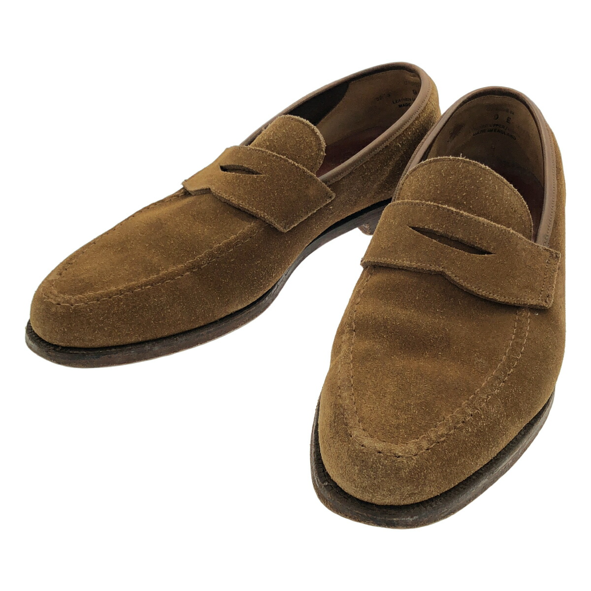 CROCKETT&JONES クロケット&ジョーンズ BEAMS F別注 CAMDEN スエードレザー ローファーシューズ ブラウン 9E 【中古】 IT7E710S37WU|MODESCAPE 店