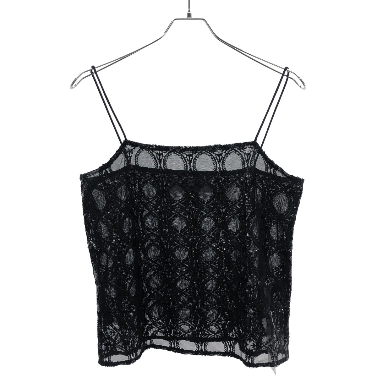 sara mallika サラ マリカ SEQUINS CAMI TOP チュールスパンコールキャミソール 020132SQ1 黒いこと F 【中古】 ITFHMFJAEVLG