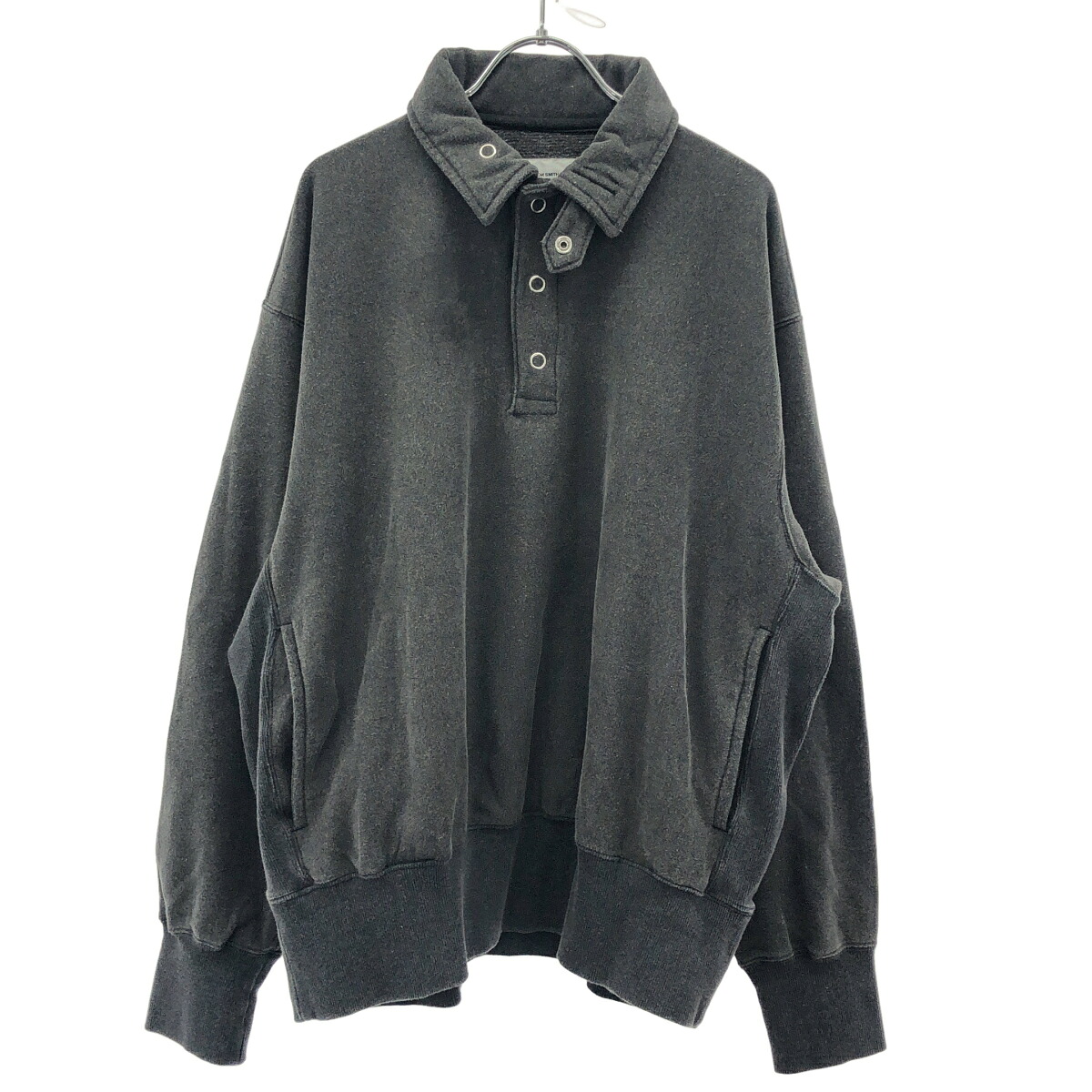 JOHN MASON SMITH ジョン メイソン スミス FROSTING COTTON FLEECE SNAP COLLAR PULLOVER スウェットトレーナー  薄墨色 M 【中古】 ITOPW5BBS4U0