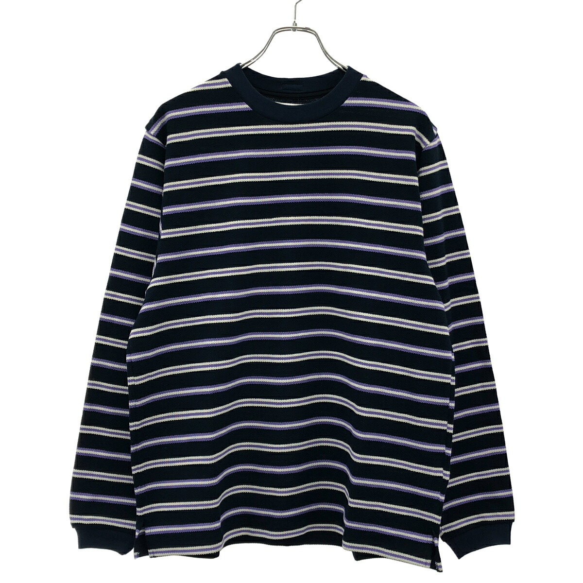 JOHN MASON SMITH ジョン メイソン スミス 26SS COTTON PIQUE L/S T-SHIRT ロングスリーブボーダーカットソー 26SCT-240S ネイビー パープル S 【中古】 ITUM3V9Q73VO｜MODESCAPE 店