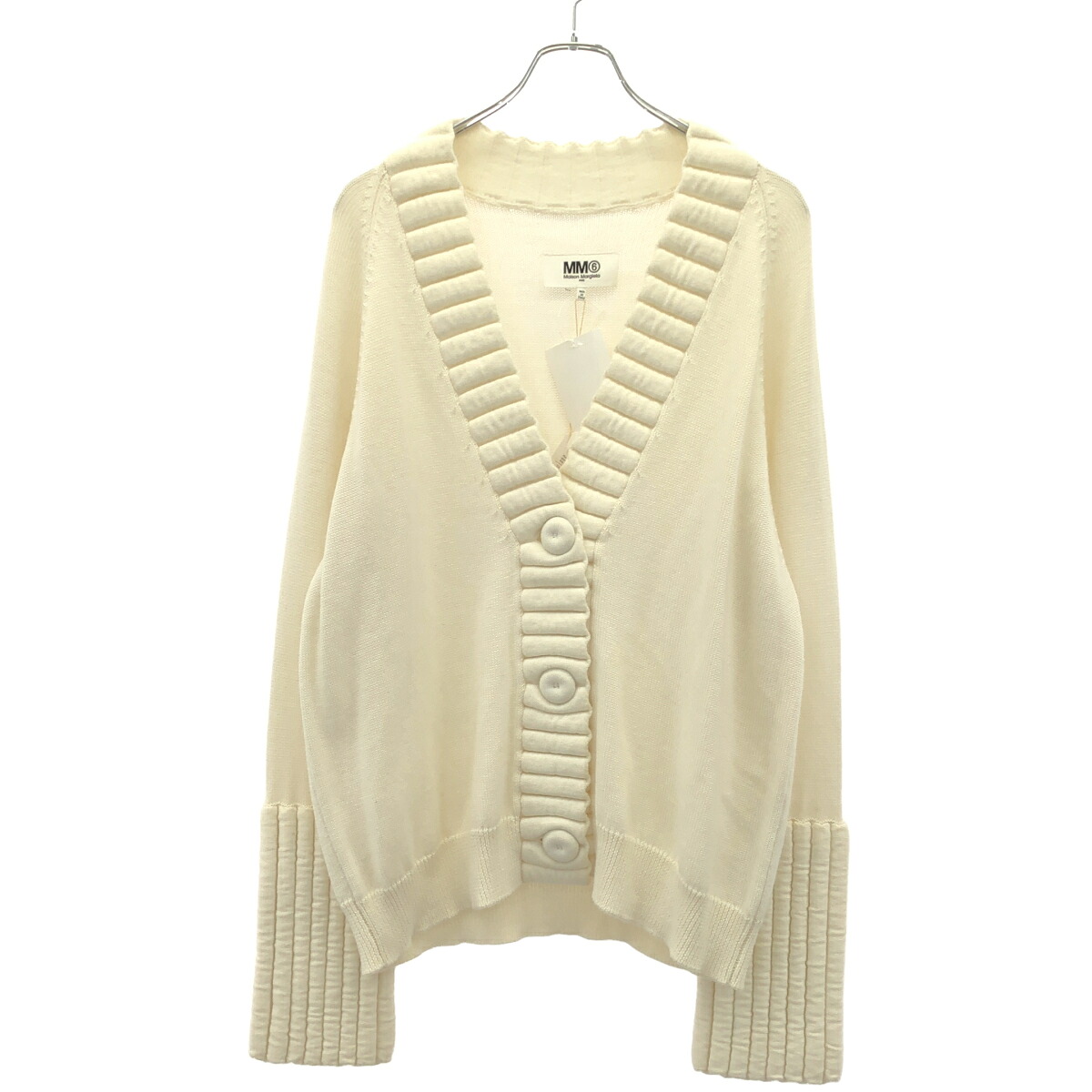 MM6 Maison Margiela エムエムシックス メゾン マルジェラ 19AW ニットカーディガン S62HS0010 S16945 ホワイト S 【中古】 ITM1QOI1CBF3｜MODESCAPE 店