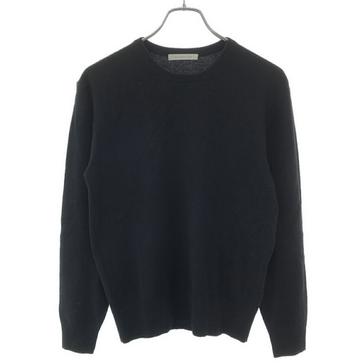 GALERIE VIE ギャルリー ヴィー スコットランドカシミール クルーネックプルオーバー 23-02-44-02205 黒いこと F 【中古】 ITJ85T65WMSO
