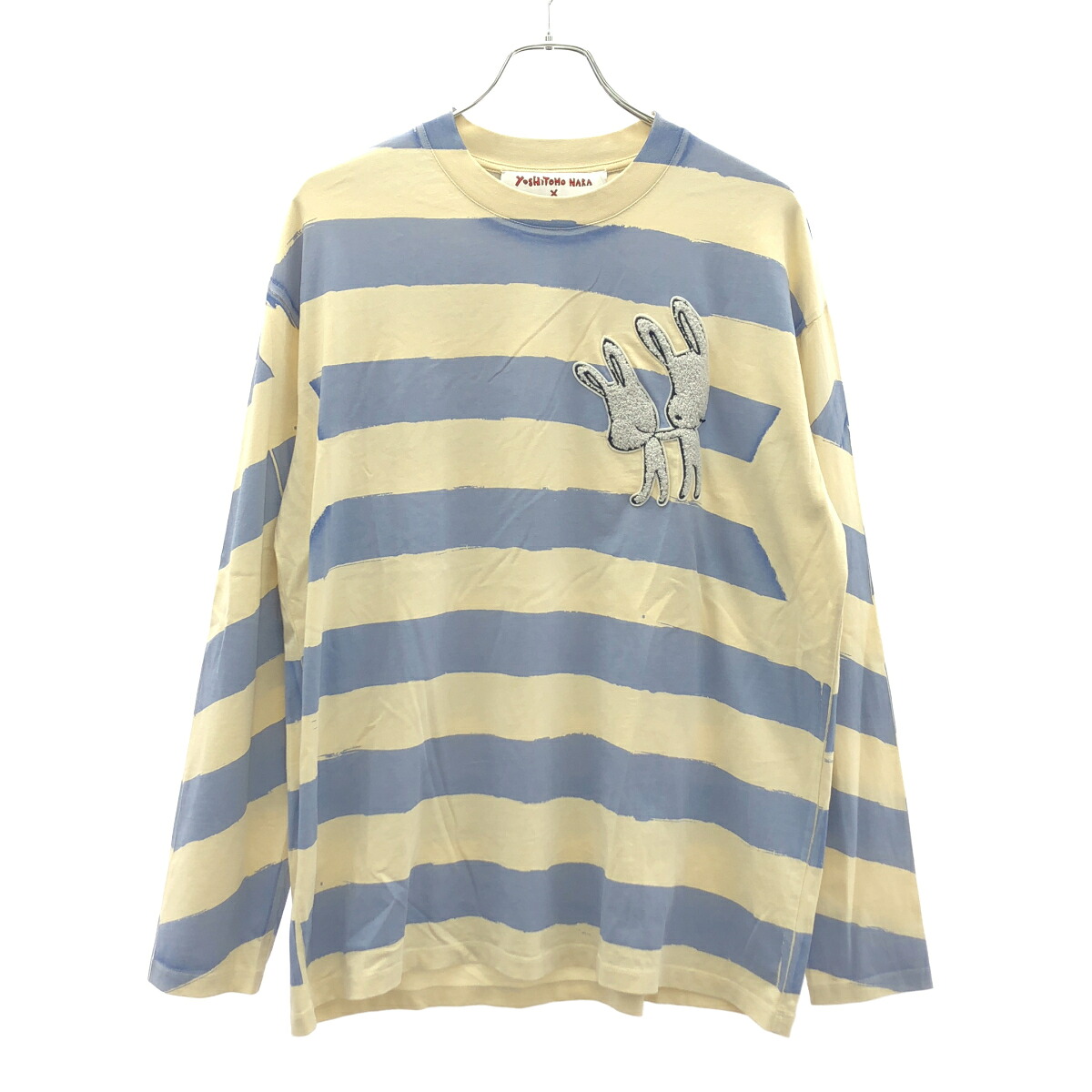 STELLA McCARTNEY ステラ マッカートニー SAMPLE/23SS Yoshitomo Nara 奈良美智 バニーパッチ ロングスリーブボーダーTシャツ アイボリー&times;ブルー 【中古】 ITLKTYNA1294｜MODESCAPE 店 16,073円