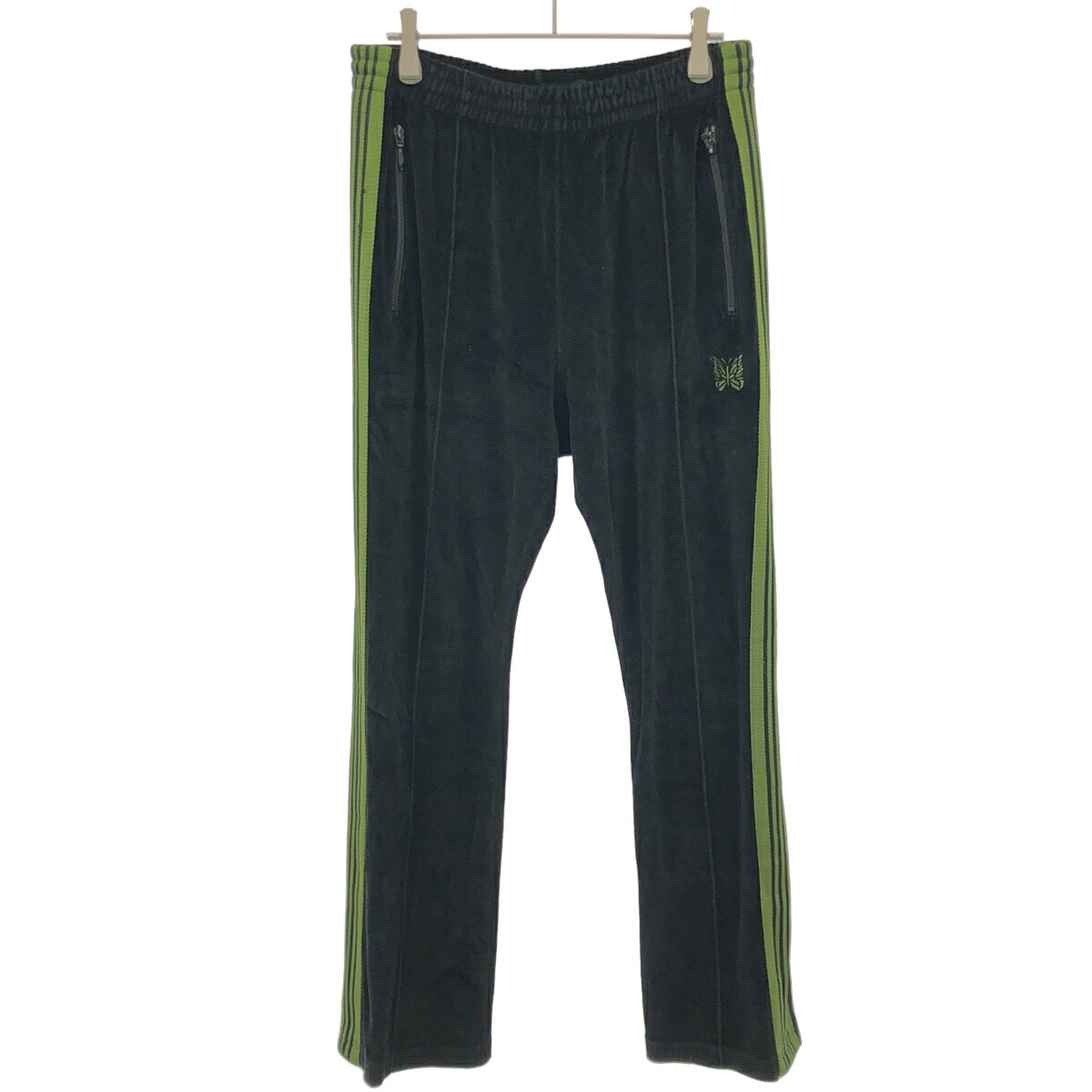 Needles ニードルズ 25AW Narrow Track Pant -C/PE Velour 貨物自動車ズボン下 RW325 黒いこと 緑であること S 【中古】 ITAXR8I65OT1