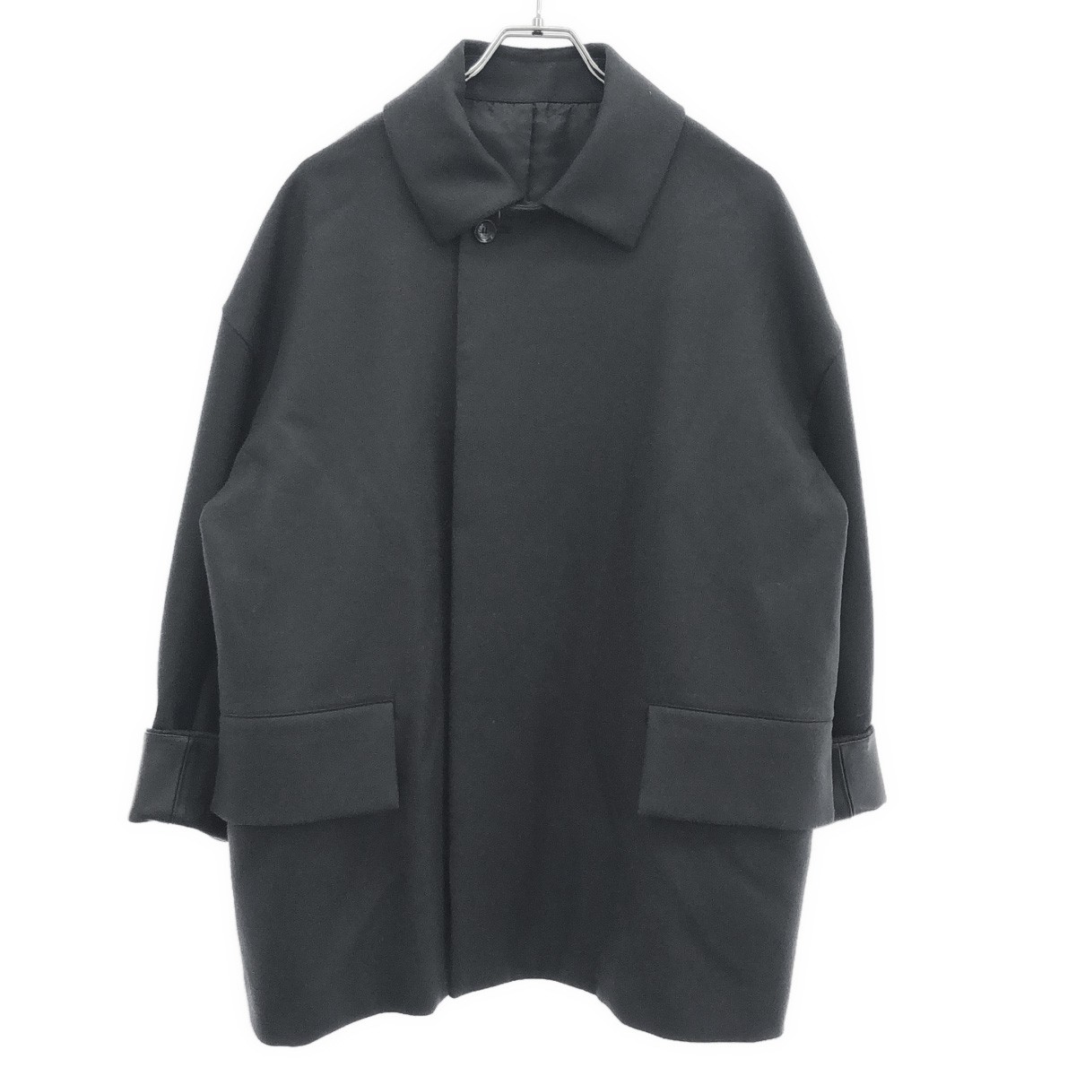 IIROT イロット Stand Fall Collar Coat 厚地の外套 028-024-室内用便器39 黒いこと F 【中古】 ITGI6OM9CYZ0