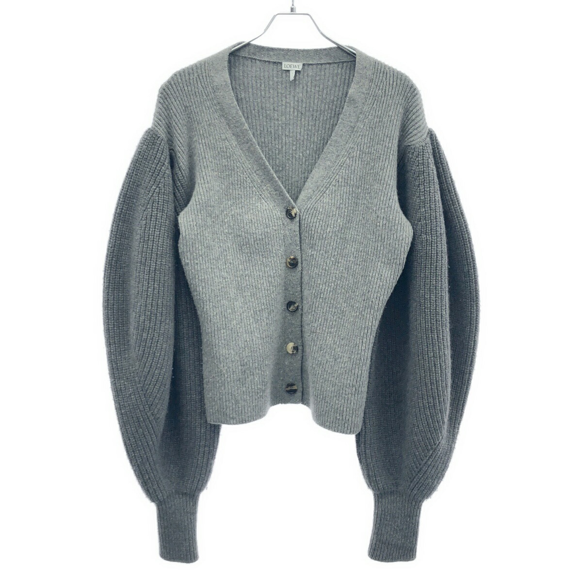 LOEWE ロエベ Balloon Sleeves Cardigan バルーンスリーブニットカーディガン S540Y16K01 薄墨色 M 【中古】 ITFLHWLWB3BC