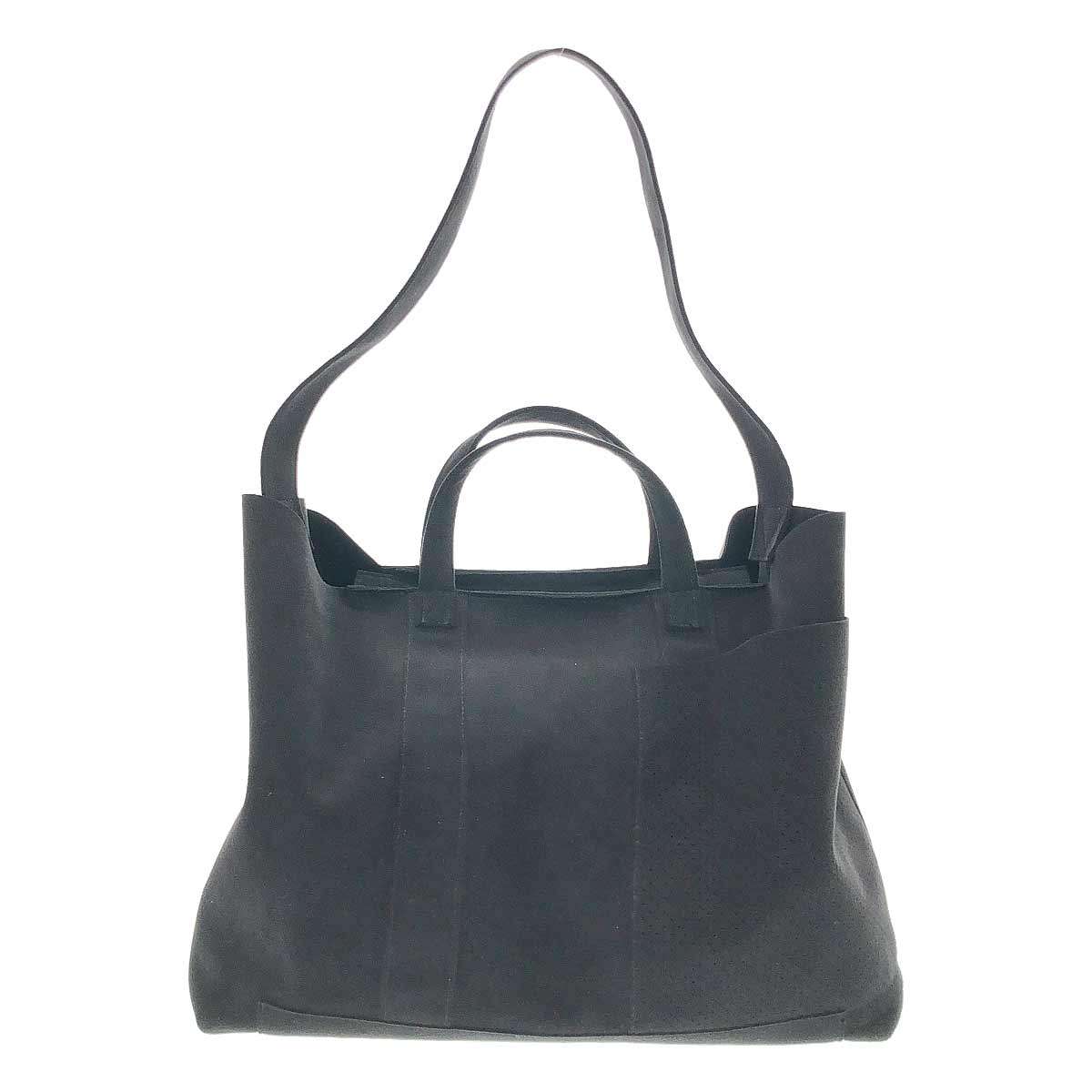 mononogu 其の儀のぐ Stuck Tote ウルトラスエードクロス2WAYトートバッグ  黒いこと - 【中古】 ITAKS8AO6OHI
