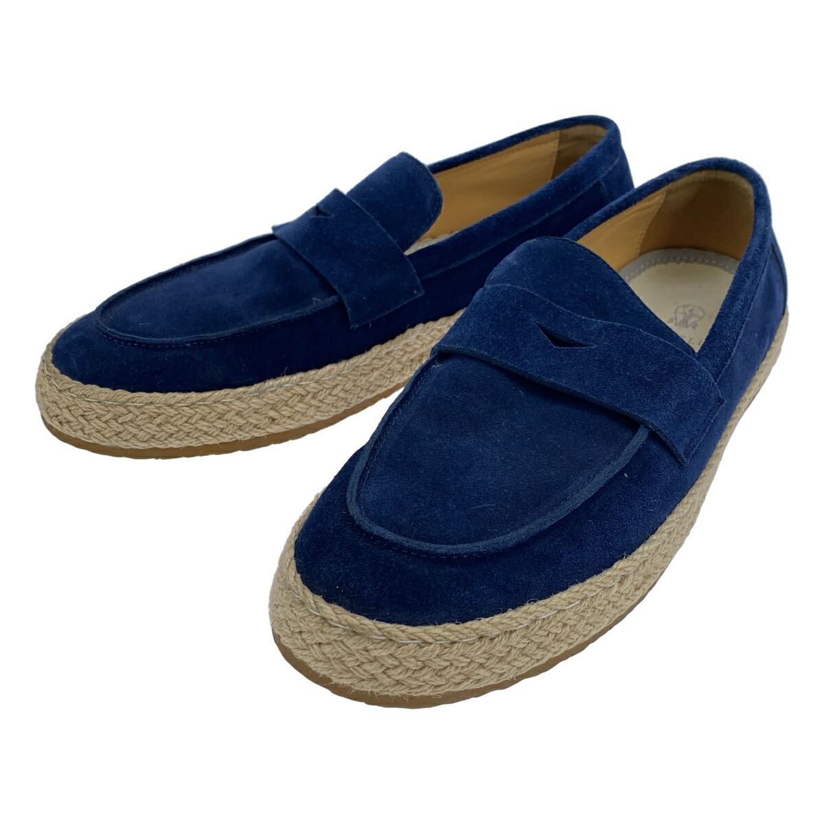 BRUNELLO CUCINELLI ブルネロクチネリ エスパドリーユ スエードクロスなめし革 スリッポンローファー BC2332 米国海軍 41 【中古】 ITPX8CEI1VWG