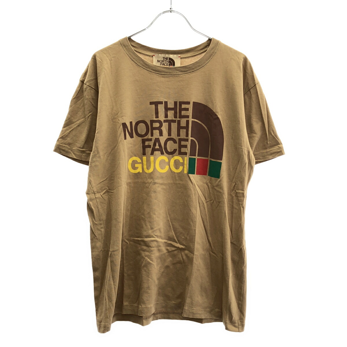 GUCCI×THE NORTH FACE グッチ 北の方人間の顔 ロゴタイプ刷り上げるティーシャツ 615044 XJD2V 赤銅色 XXS 【中古】 ITH5SC2EA956