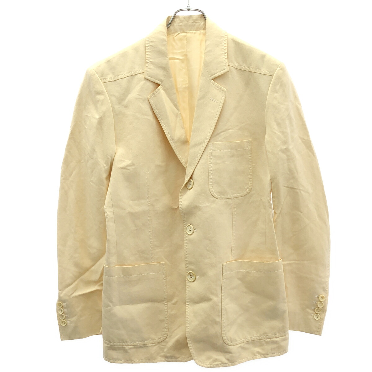 LOUIS VUITTON ルイヴィトン 綿織物リネン 3Bテーラードジャケット  象牙色 48 【中古】 ITOP4JDRT5CE