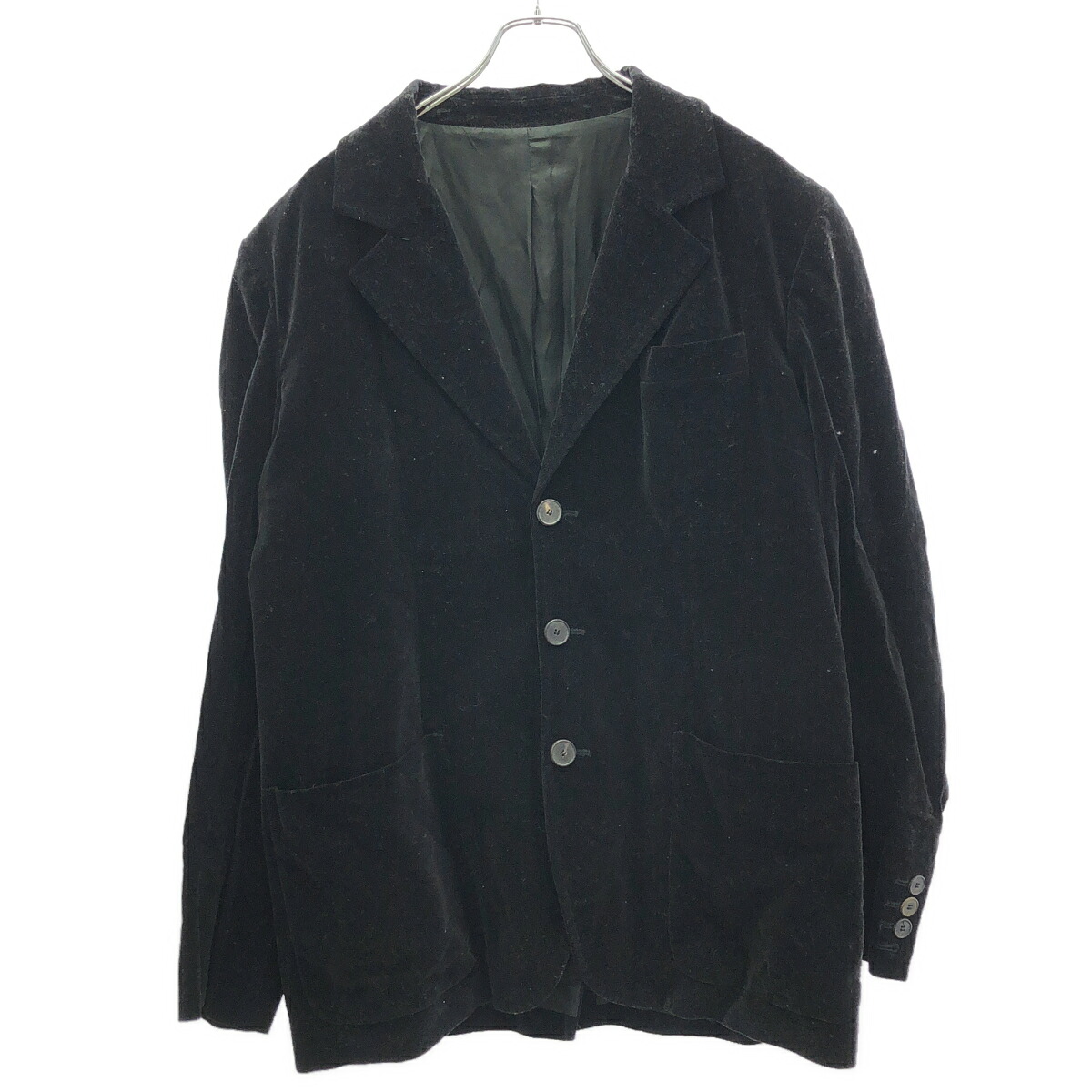 YVES SAINT LAURENT rive gauche イヴサンローラン リヴゴーシュ ベルベットテーラードジャケット  黒いこと 52 【中古】 ITZS0BD171MO