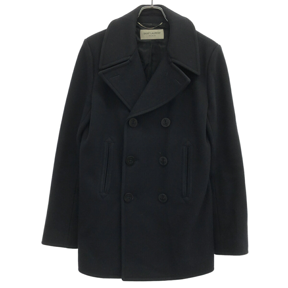 SAINT LAURENT PARIS サンローラン 光の都市 古典派音楽船室P厚地の外套  黒いこと ー 【中古】 ITPF3376103S