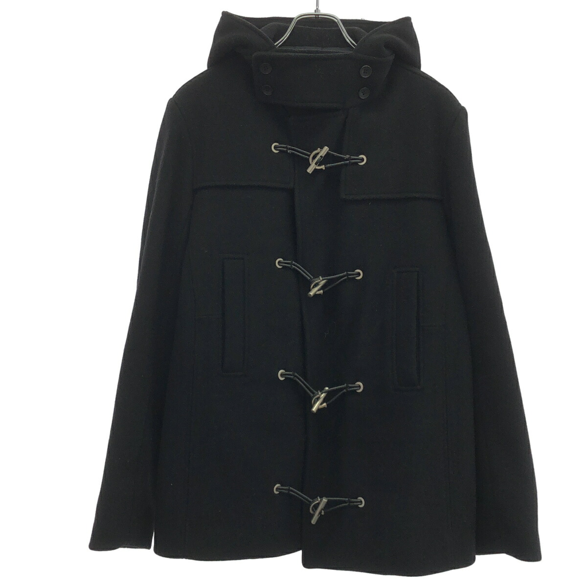 BALENCIAGA バレンシアガ 14AW レザートグル ウールメルトンダッフルコート 356497 TKJ09 黒いこと 46 【中古】 IT69FT70BUTJ