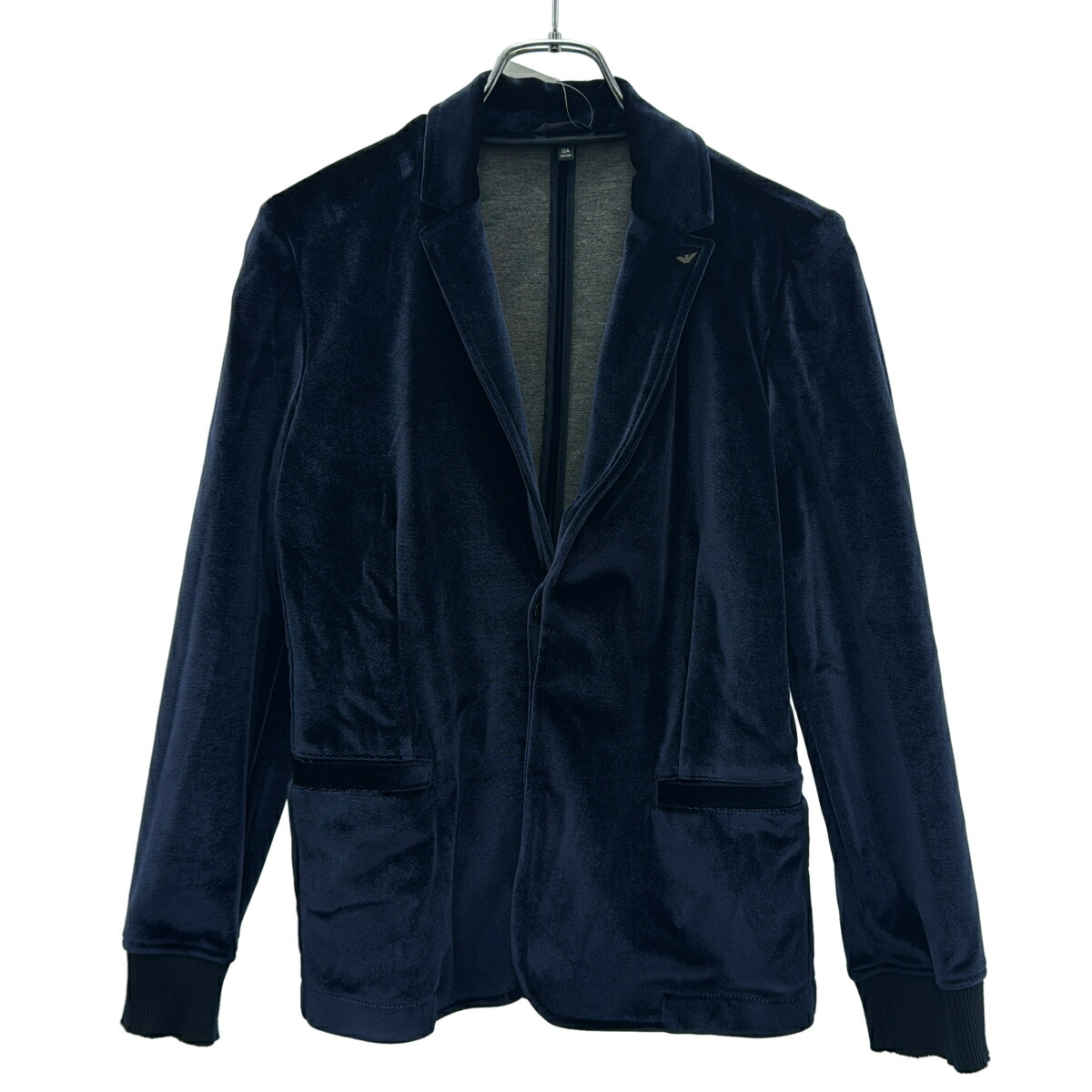 EMPORIO ARMANI エンポリオアルマーニ ベルベットリブブレザージャケット\u0026ズボン下 セットアップ 6G4GJ6 4J2WZ 米国海軍 12A 【中古】 ITLVZFKDPSCC