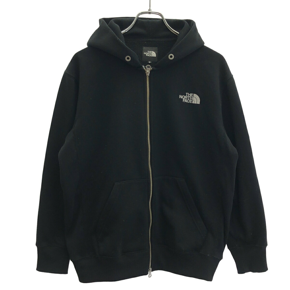 THE NORTH FACE ザノースフェイス スクエアロゴフルジップパーカー NT62038 黒いこと S 【中古】 ITUGKBM30DH8