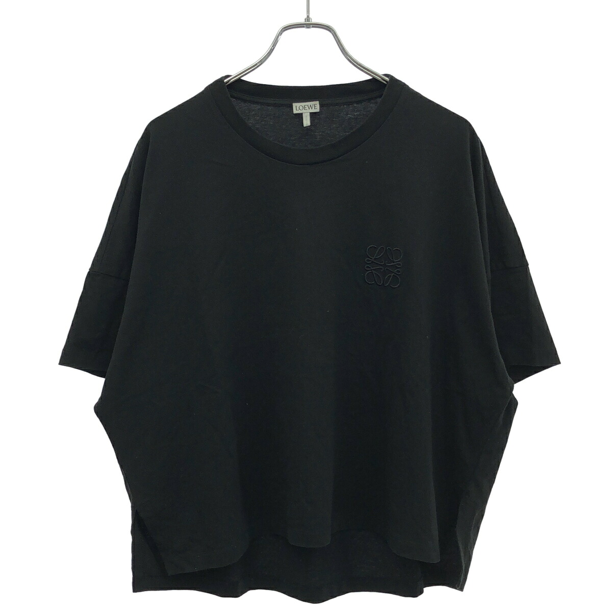 LOEWE ロエベ アナグラムエンブロイダリーワイドプルオーバー S359341XA4 黒いこと M 【中古】 IT4VOK0A7ZVP