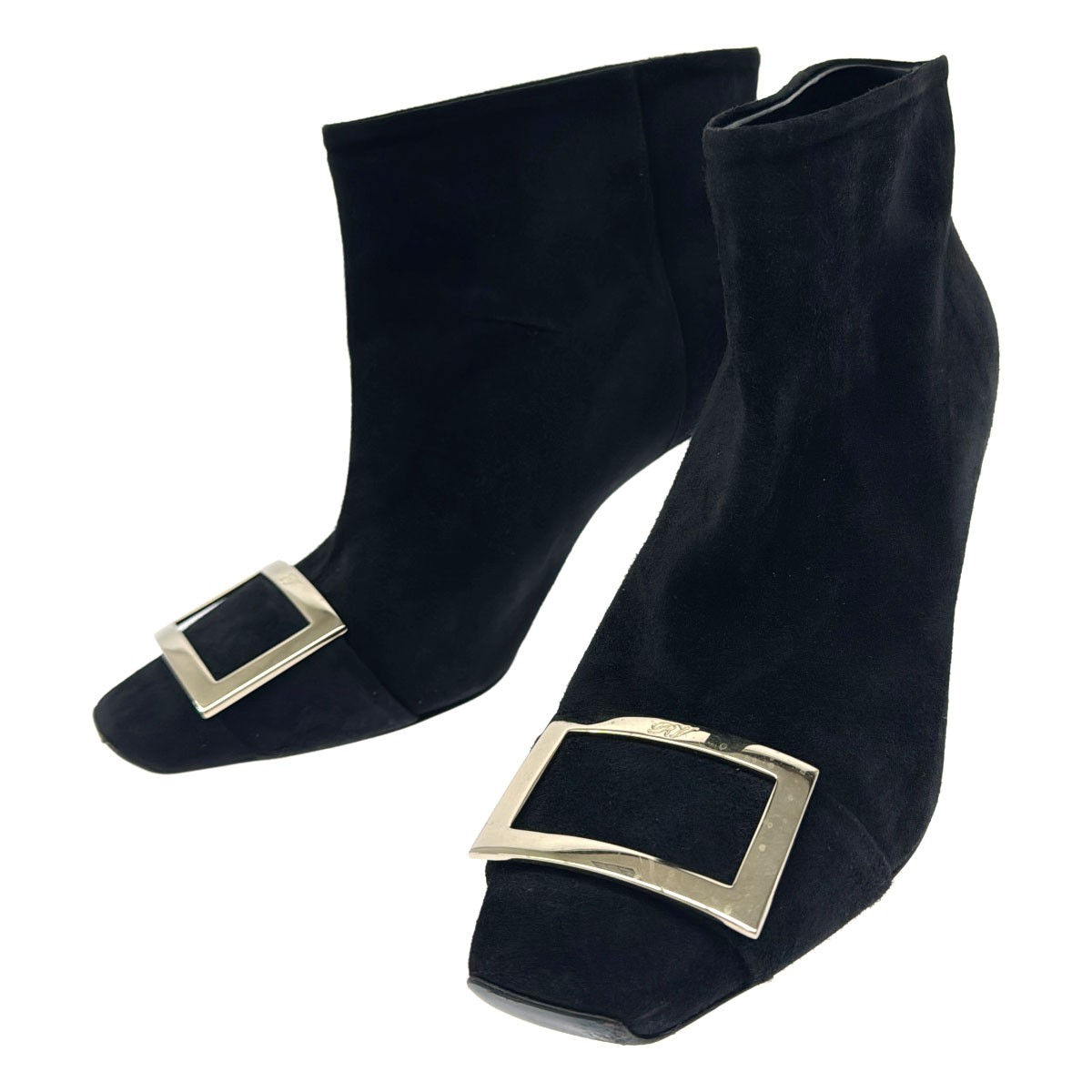 Roger Vivier ロジェ ヴィヴィエ スウェードレザーヒールショートブーティ  黒いこと 40 【中古】 ITFF3AZADQH2