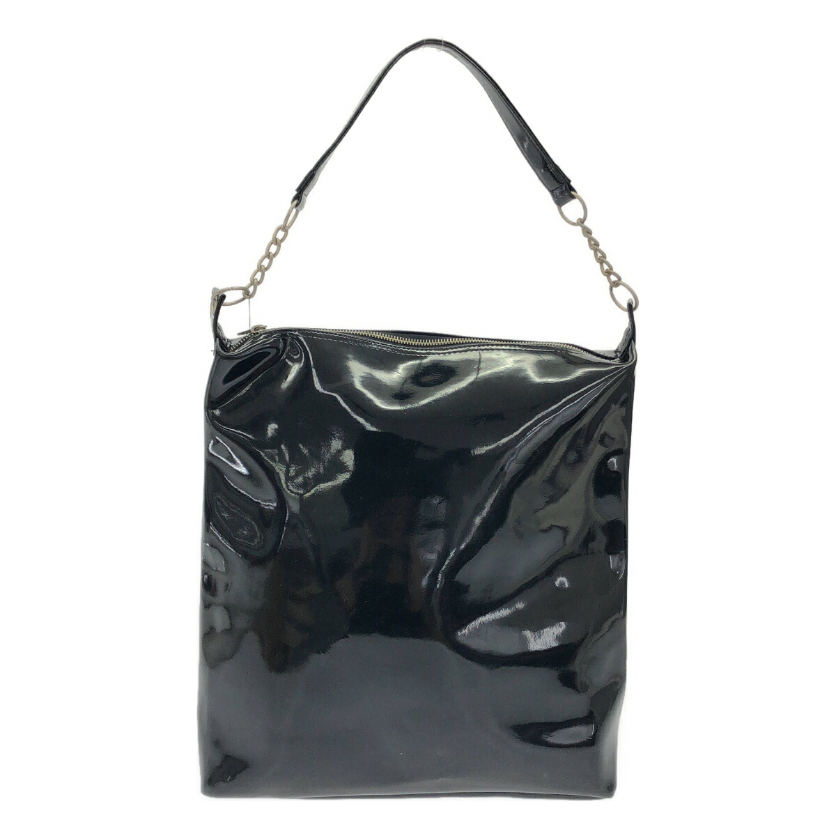 tricot COMME des GARCONS トリココムデギャルソン エナメルチェーンバッグ ブラック 【中古】 ITOACF7FQ62W|MODESCAPE 店