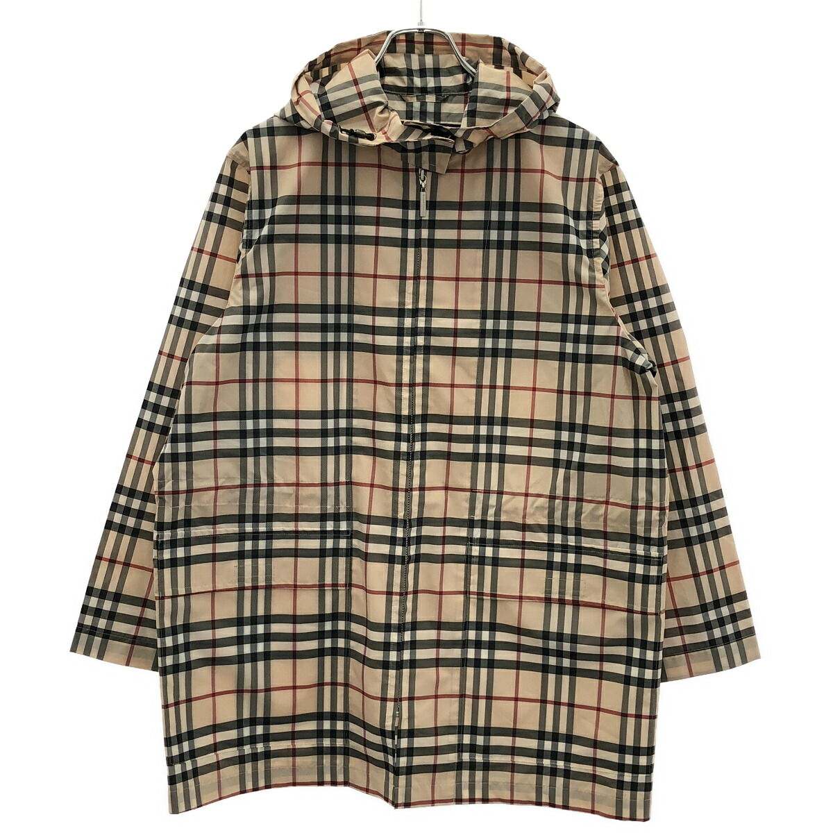 BURBERRY LONDON バーバリーロンドン ノバチェックポリエステルフーデッドコート FCA46-002 ベージュ 40 【中古】 ITIBXSOWL06S