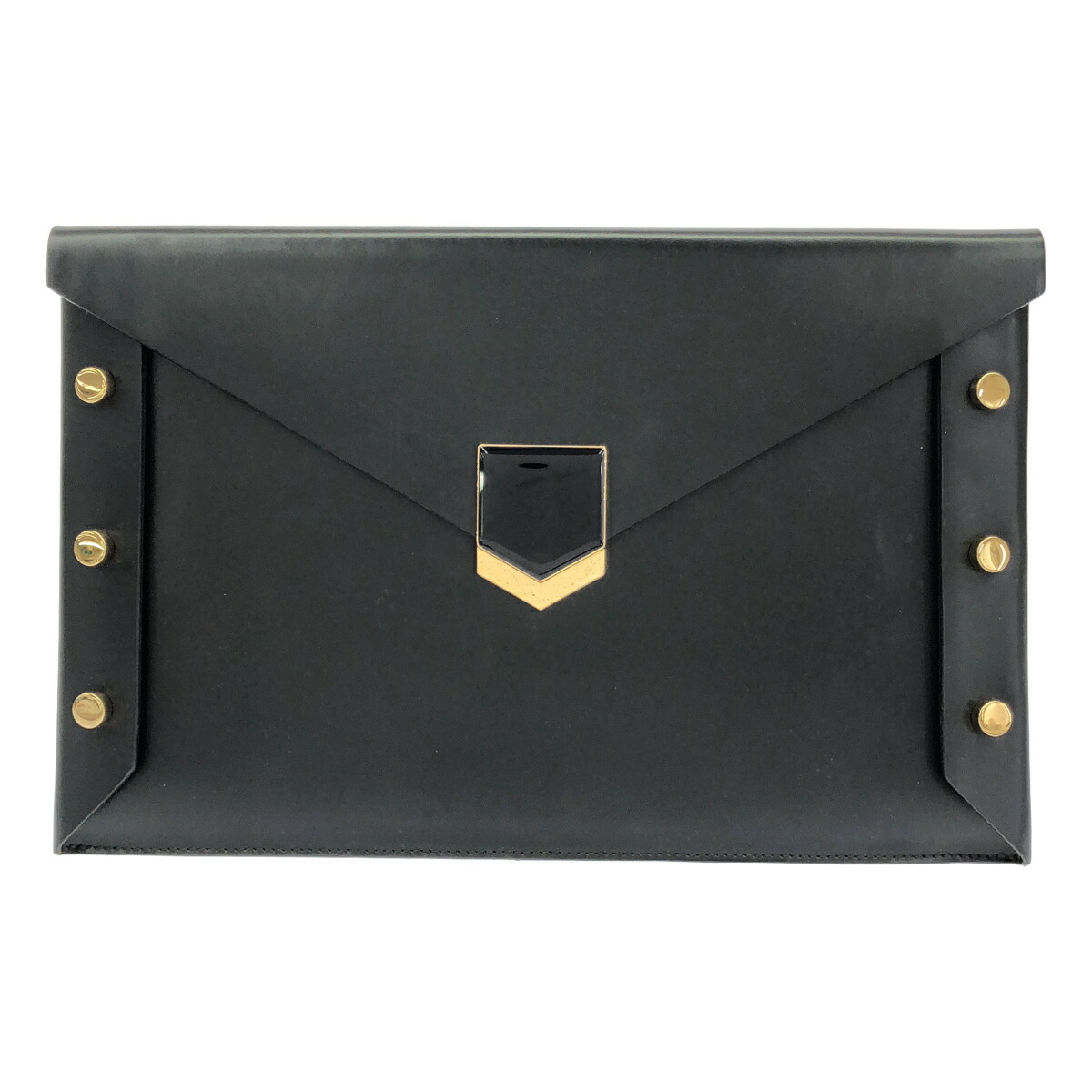 JIMMY CHOO ジミー チュウ Lockett Envelope ロックエンベロープクラッチバッグ  黒いこと  【中古】 ITMHDB9OI4S8