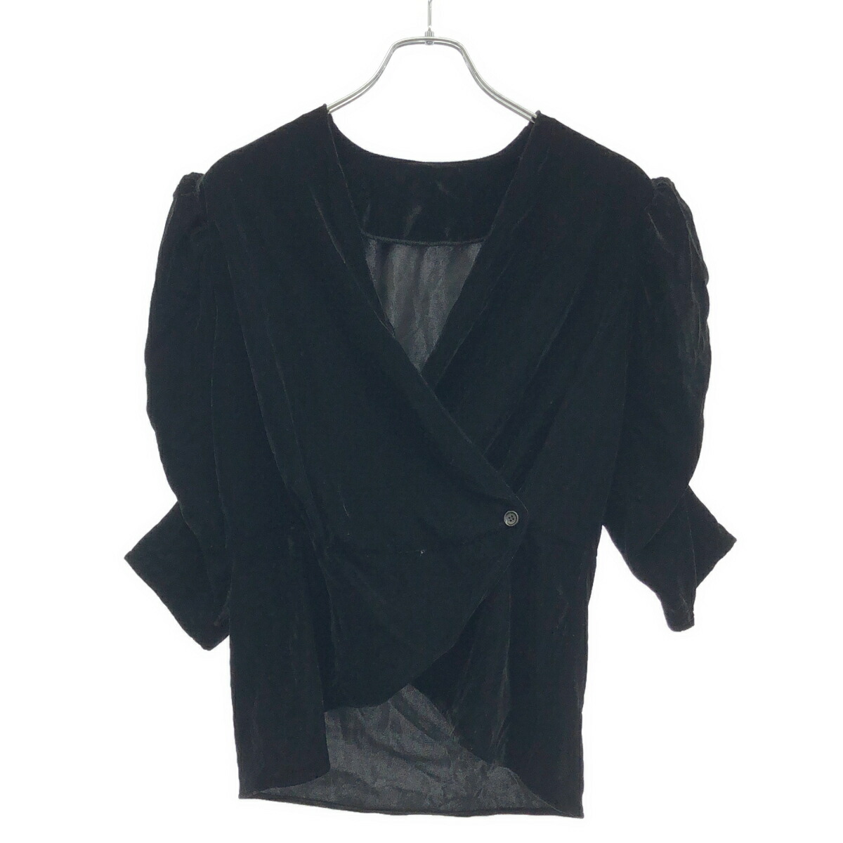 anuke アンヌーク Velour Gather Blouse ベロアギャザーブラウス 62420402 黒いこと F 【中古】 ITCIXIKMSZTW