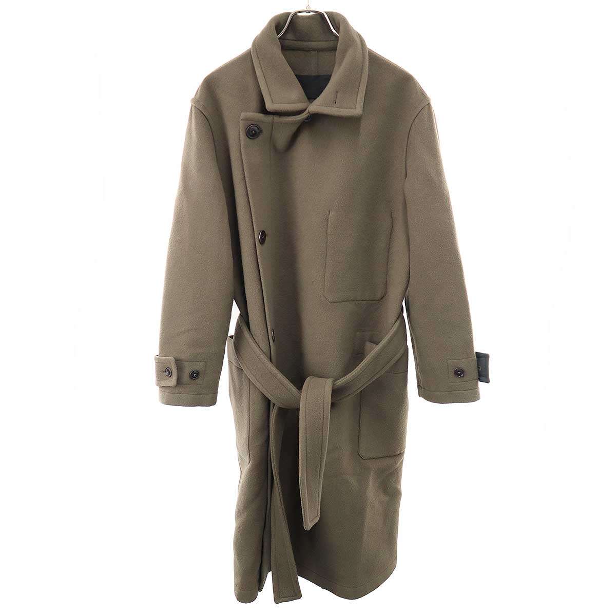 LEMAIRE ルメール WRAP COAT ウールラップロングコート CO1037 LF1116 カーキ XXS 【中古】 ITC0HF58QC5H｜MODESCAPE 店
