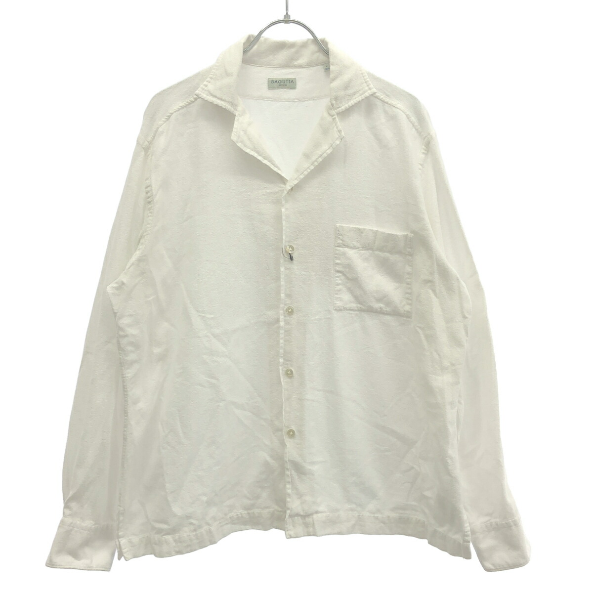 Bagutta バグッタ オープンカラーシャツ ALOHAK 07862 白いこと L 【中古】 ITEM3S9LU718
