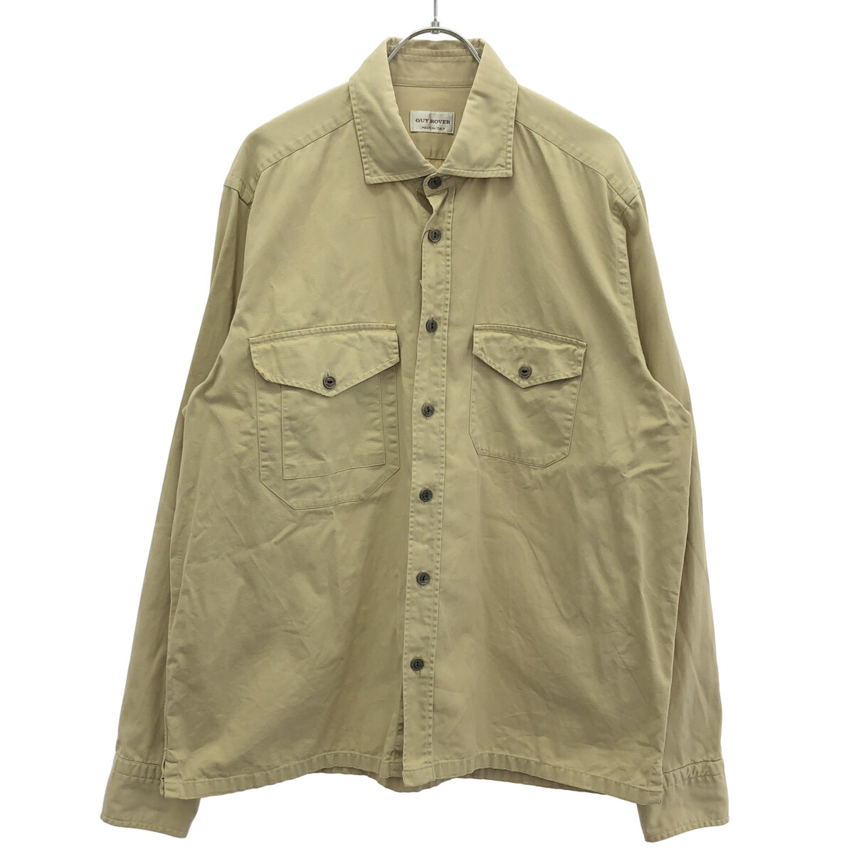 GUY ROVER ギローバー 綿織物プルオーバー 3050GR408L ベージュ L 【中古】 IT1BEXUQ73N0