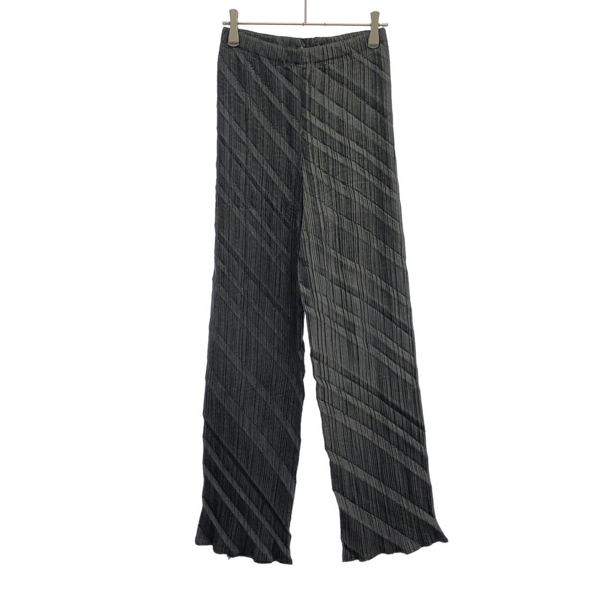 ISSEY MIYAKE イッセイミヤケ 2005SS プリーツスパイラルデザインパンツ IM51-FF817 薄墨色 M 【中古】 IT53P7YRLO0K