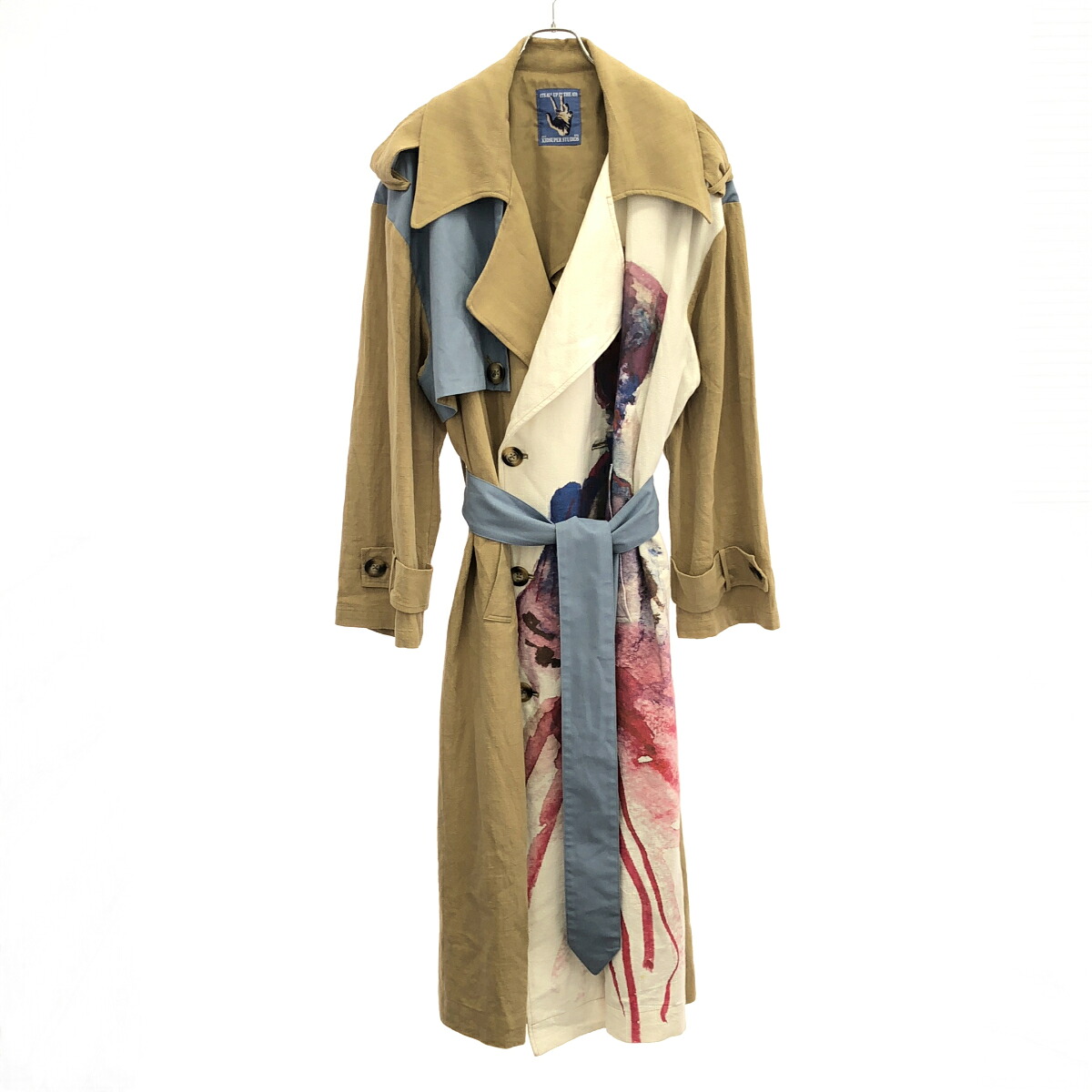 KidSuper キッドスーパー 25SS Painted Girl Trench Coat ペインテッドガールトレンチコート ミックス XXL 【中古】 ITGD2IZB56CO|MODESCAPE 店