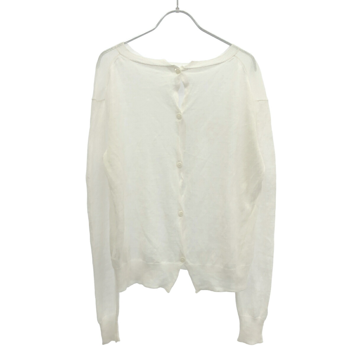 TOUJOURS トゥジュー リネンニットカーディガン  白いこと F 【中古】 ITTPG0SWESHM
